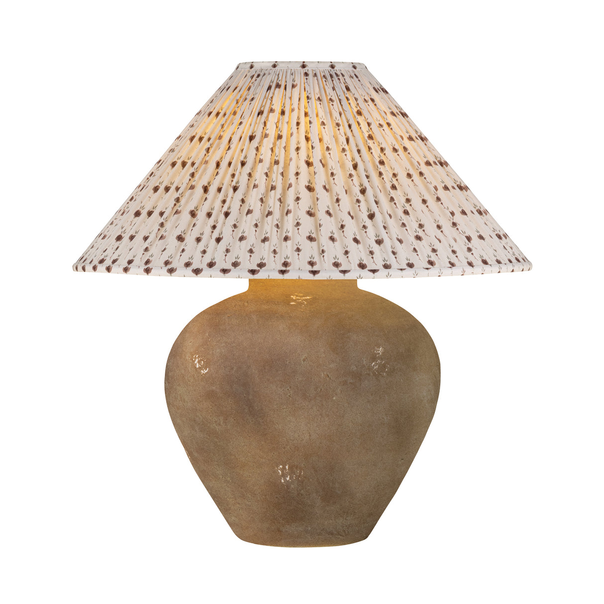 Welles Table Lamp 23", Distressed Brown with Red Primrose Printed Shade