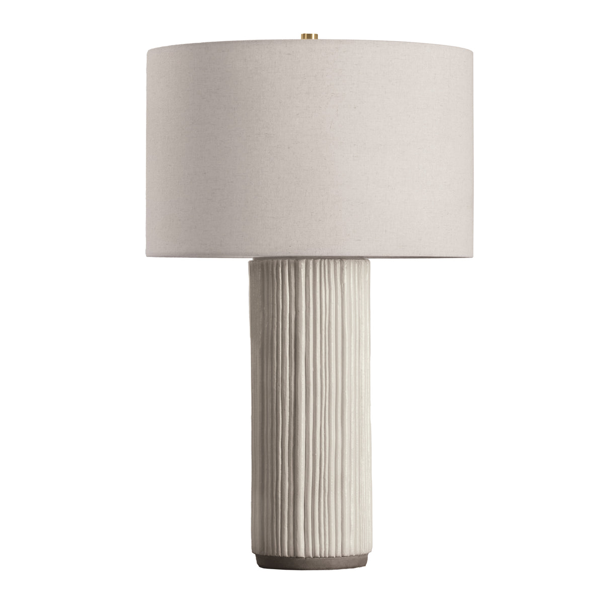 Wendi Table Lamp 31", Fluted Ivory Ceramic with Natural Linen Shade