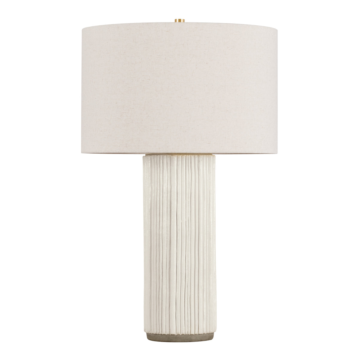 Wendi Table Lamp 31", Fluted Ivory Ceramic with Natural Linen Shade