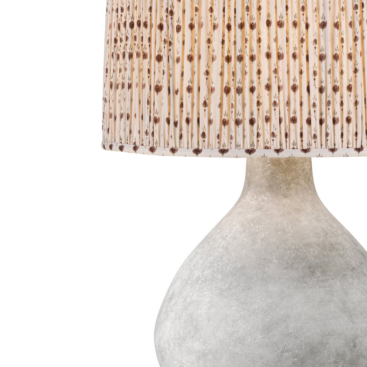 Helios Table Lamp 27", Gray Cloud with Red Primrose Printed Shade