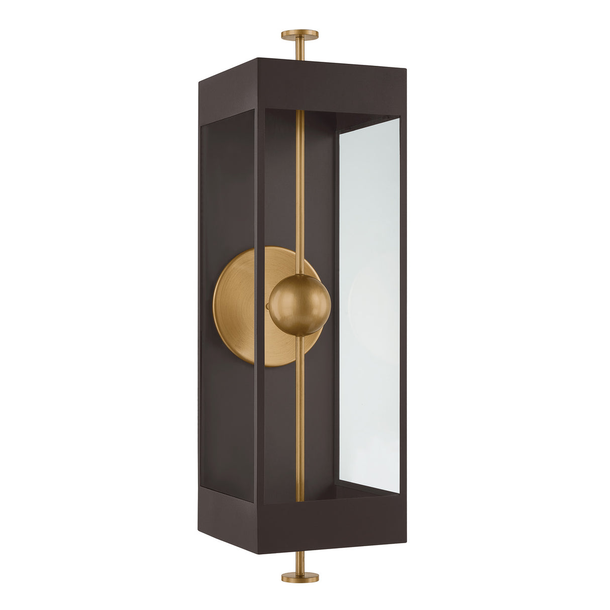 Granville LED Outdoor Wall Light 34", Textured Bronze and Patina Brass
