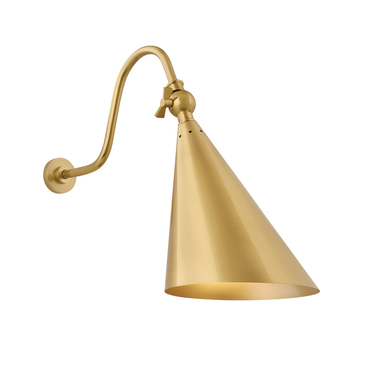 Faye Gooseneck Rechargeable Wall Sconce, Aged Brass