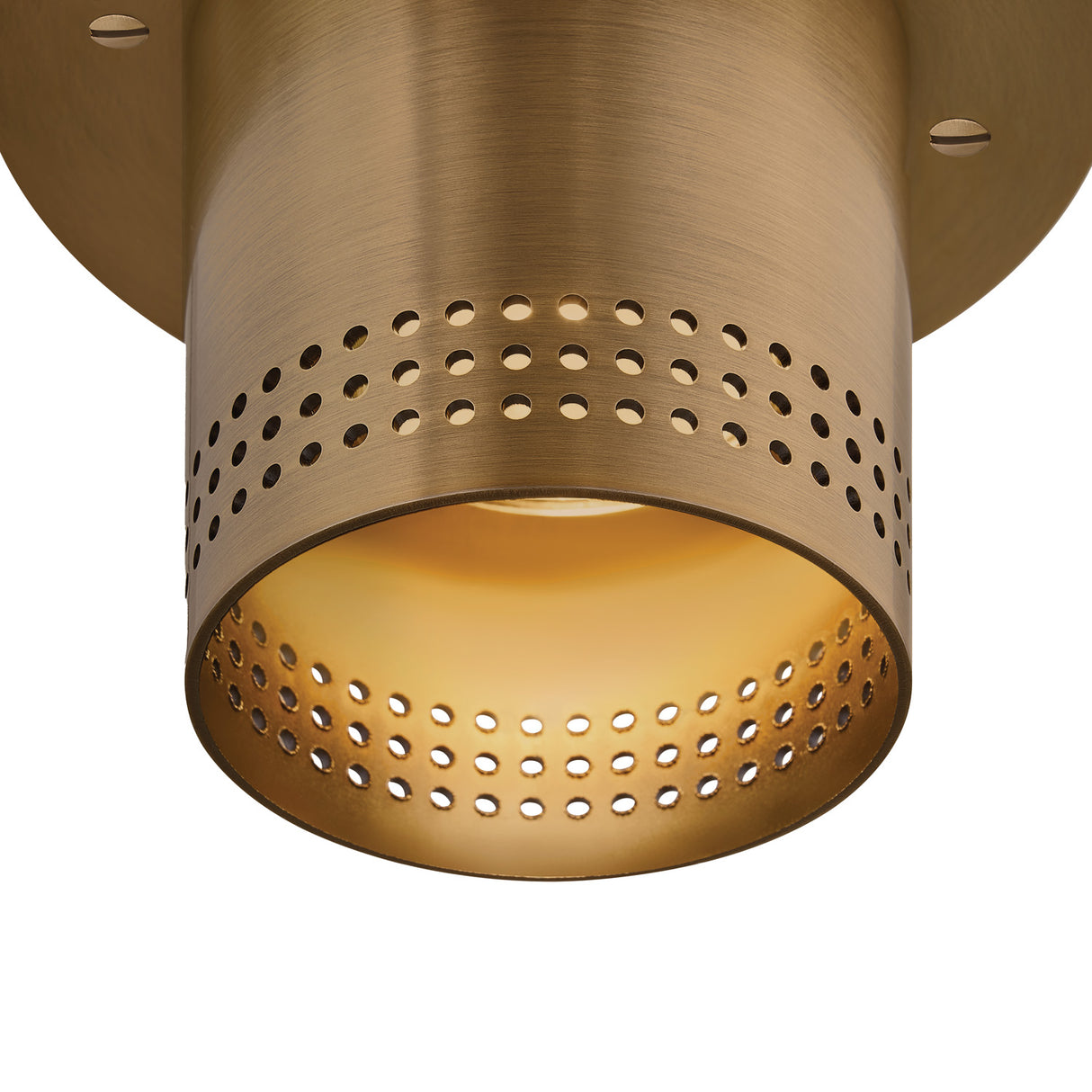 Bevan Mini Cylinder Flush Mount 5", Patina Brass