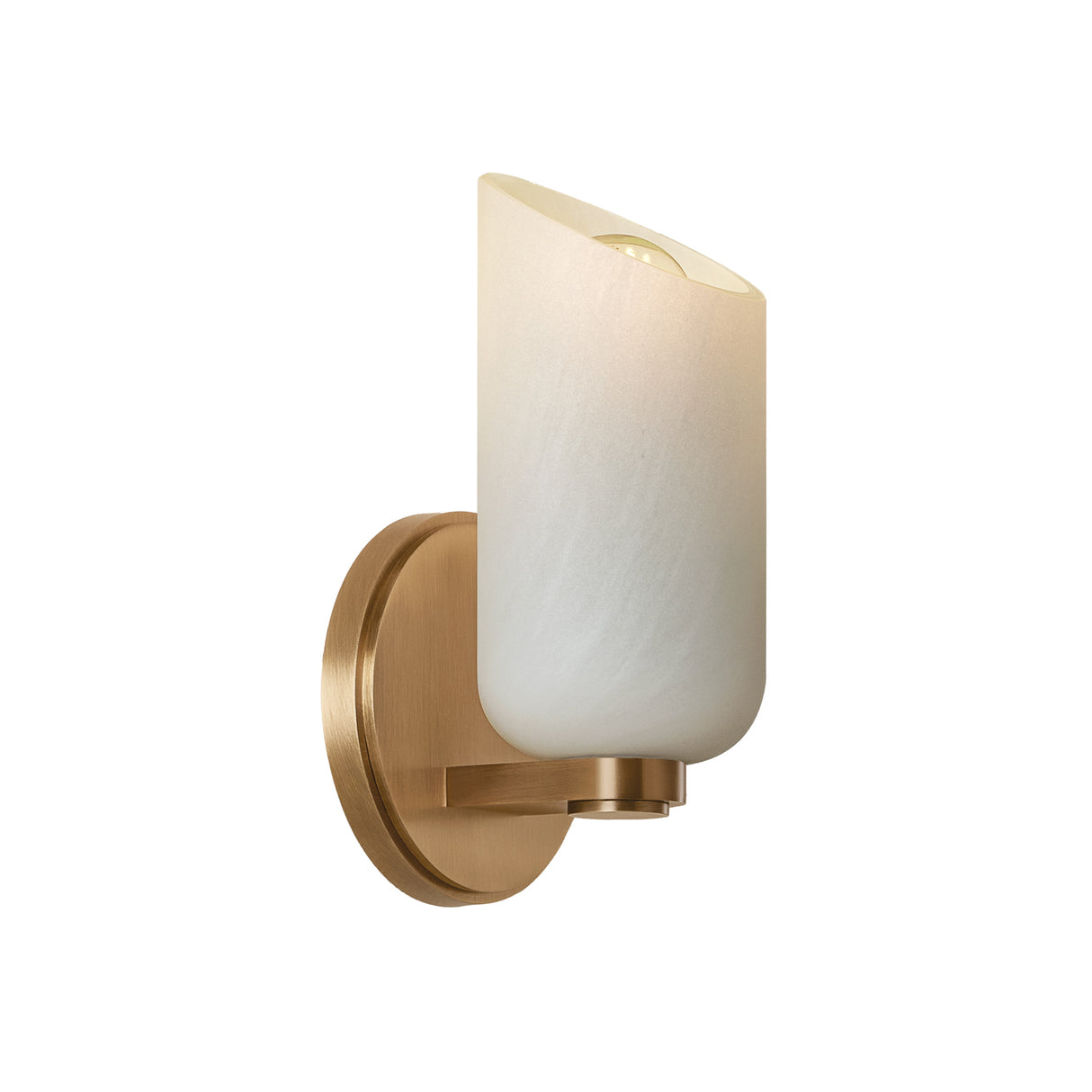 Vivara Wall Sconce 9", Patina Brass and Cloud Glass