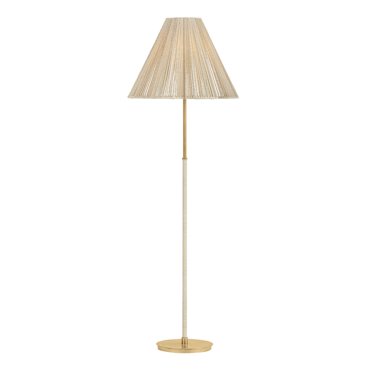 Birdie Floor Lamp 64", Gold Leaf and Natural Rope