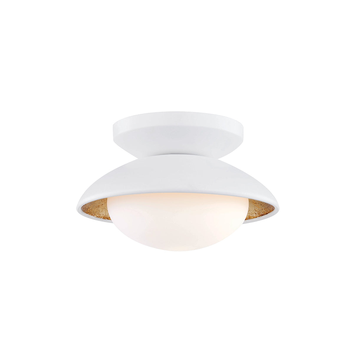 Vera Extra Small Flush Mount 7", White and Gold Leaf