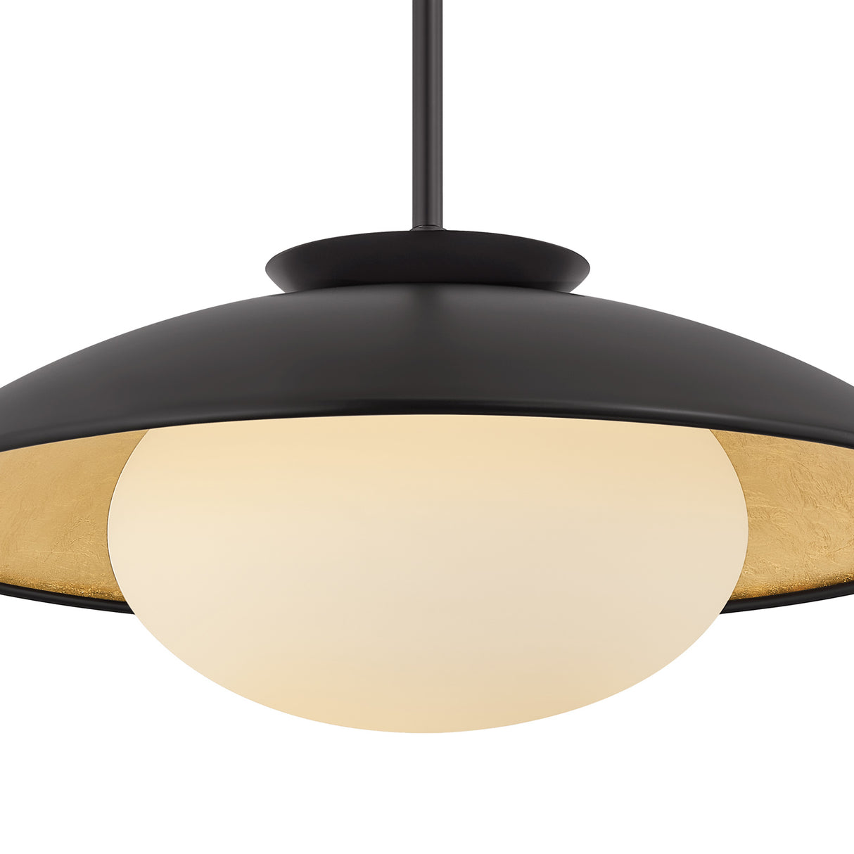 Vera Large Pendant 21", Black and Gold Leaf