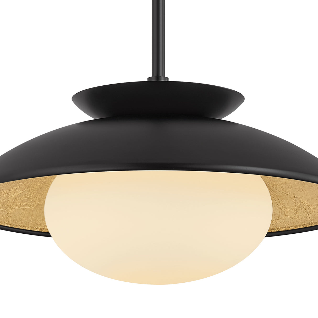 Vera Medium Pendant 14", Black and Gold Leaf