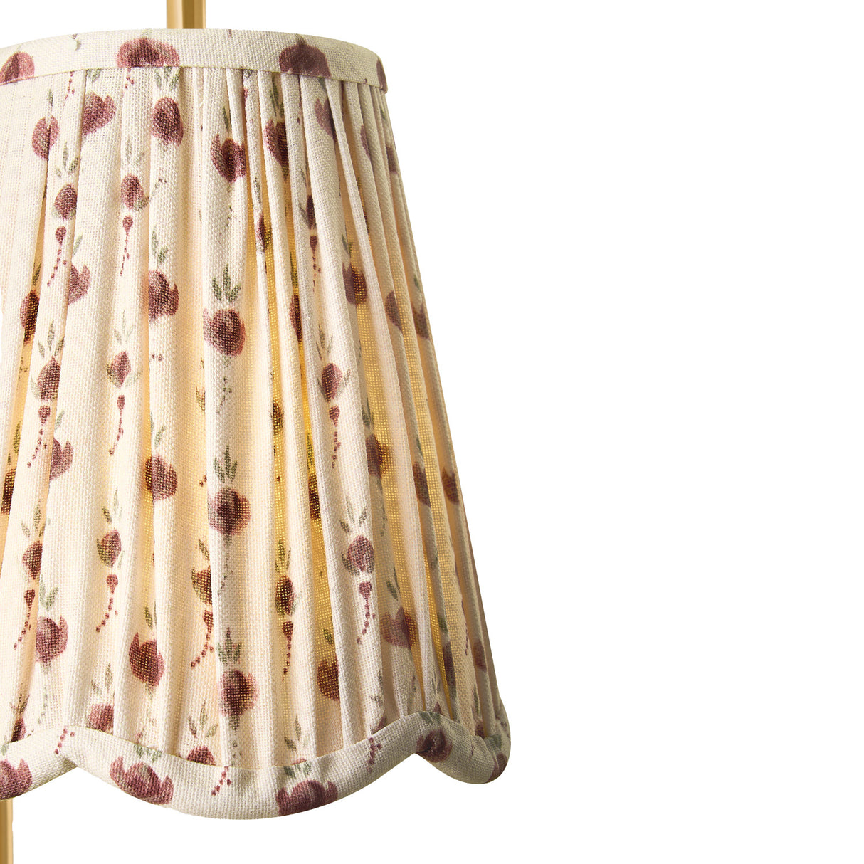Basil Wall Sconce 19", Aged Brass with Red Primrose Printed Shade