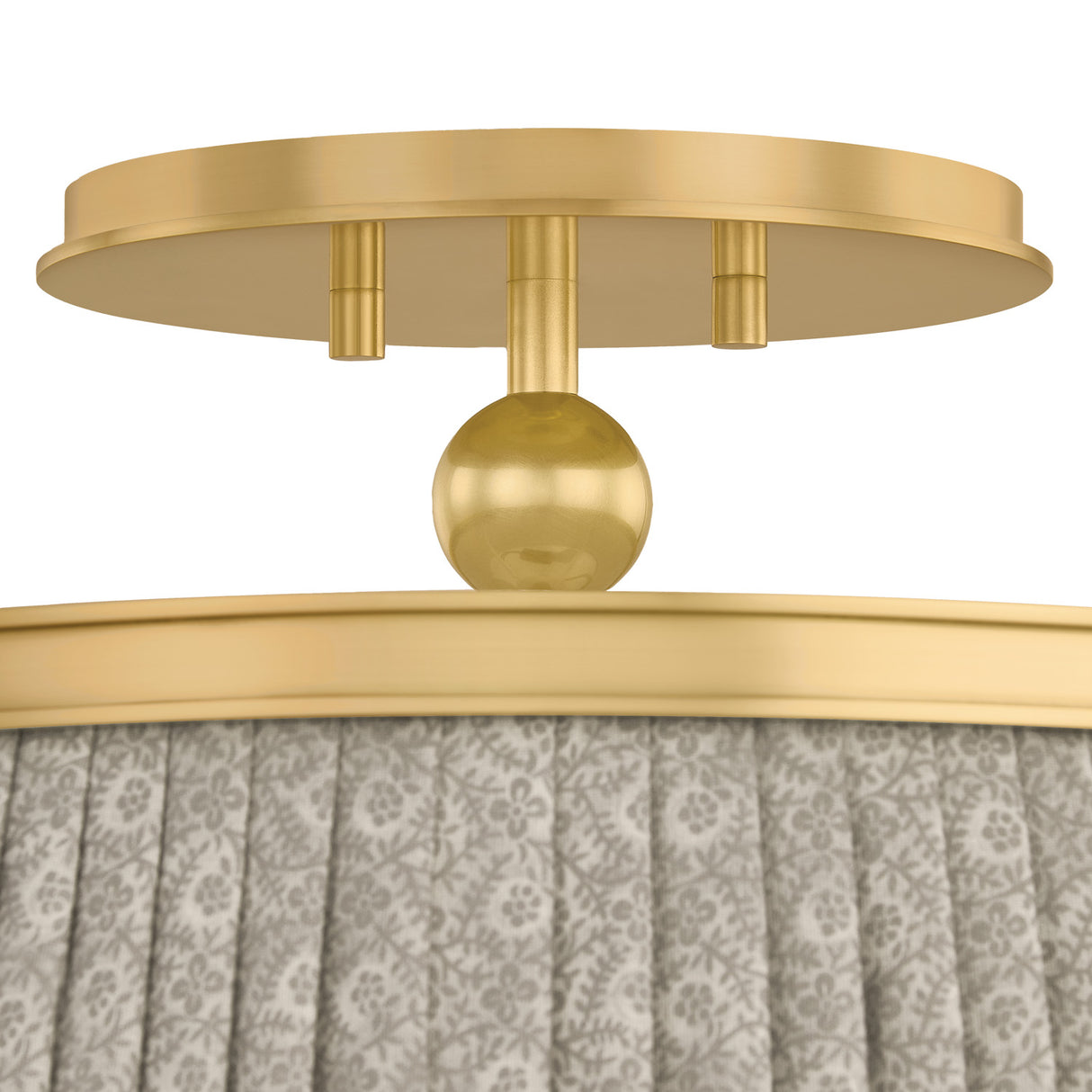 Wilma Semi-Flush 16", Aged Brass and Taupe Print