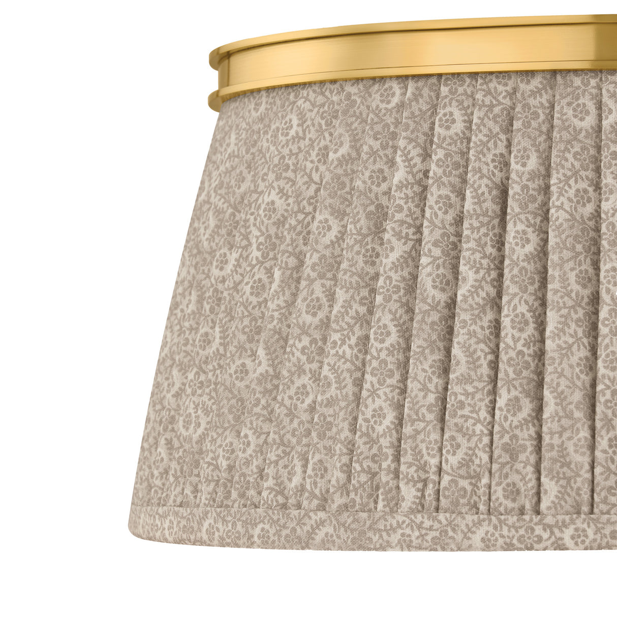 Wilma Semi-Flush 16", Aged Brass and Taupe Print