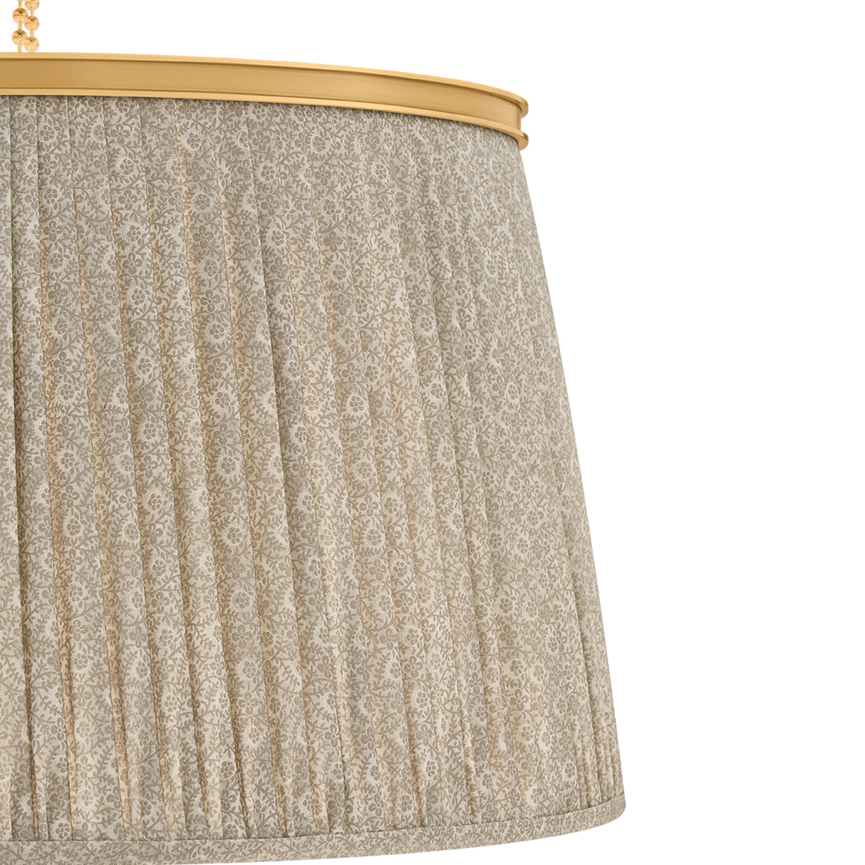 Wilma Large Pendant 28", Aged Brass and Taupe Print