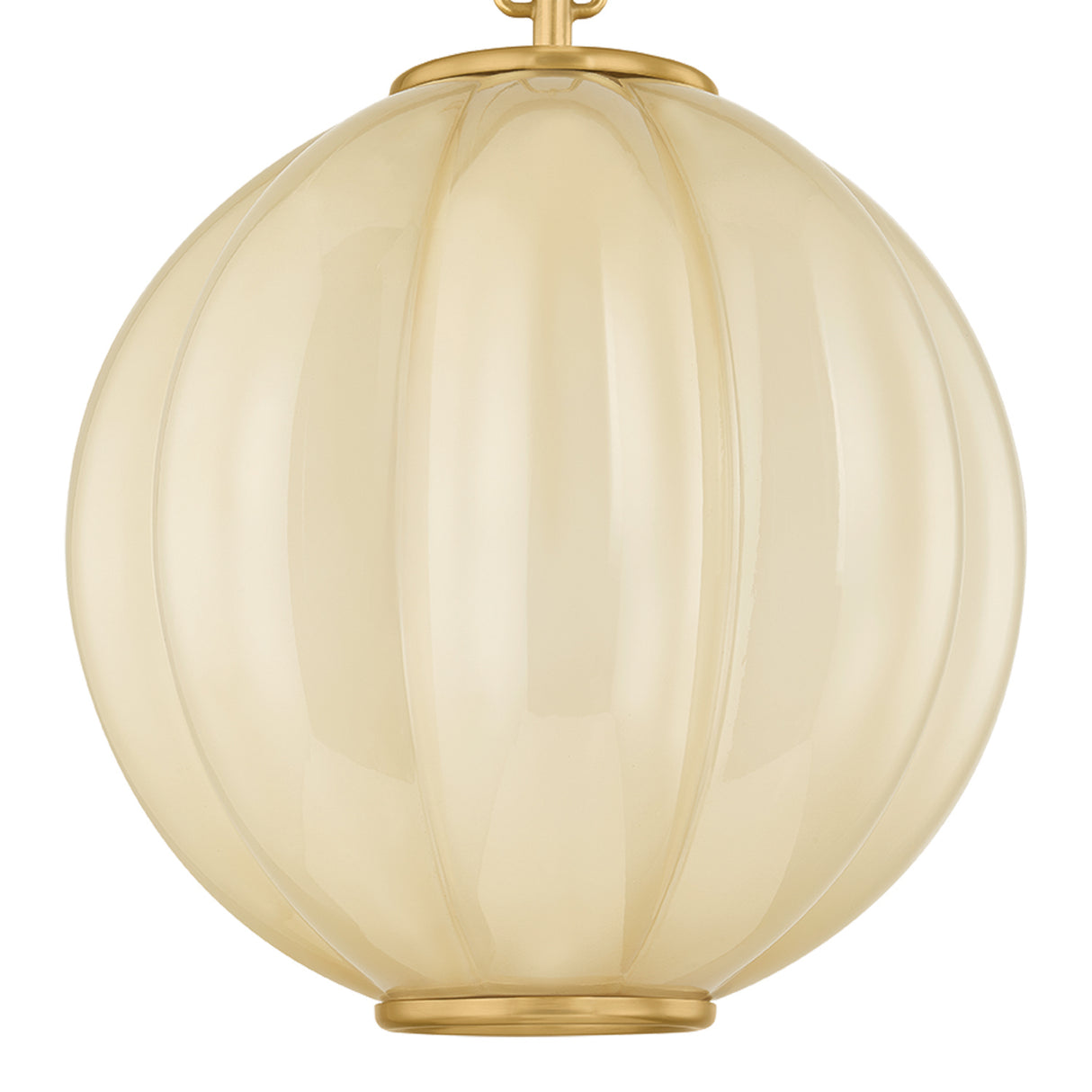 Livia Small Pendant 12", Aged Brass and Buttermilk Glass