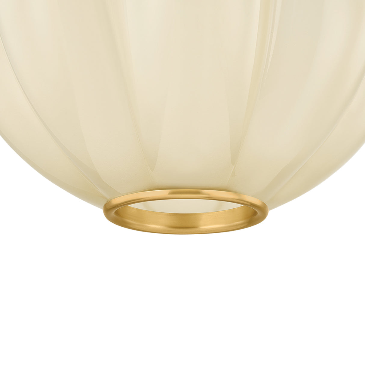 Livia Medium Pendant 16", Aged Brass and Buttermilk Glass