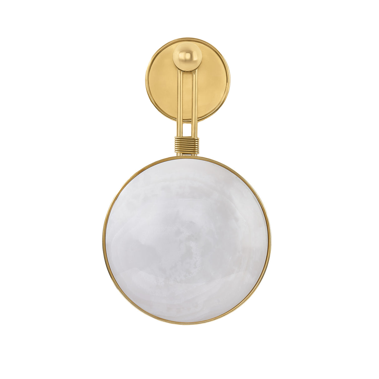 Heloise LED Wall Sconce 17", Vintage Brass and Onyx