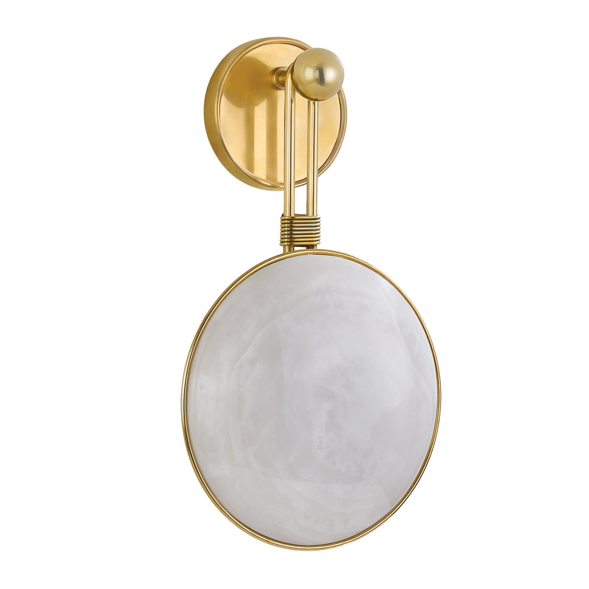 Heloise LED Wall Sconce 17", Vintage Brass and Onyx