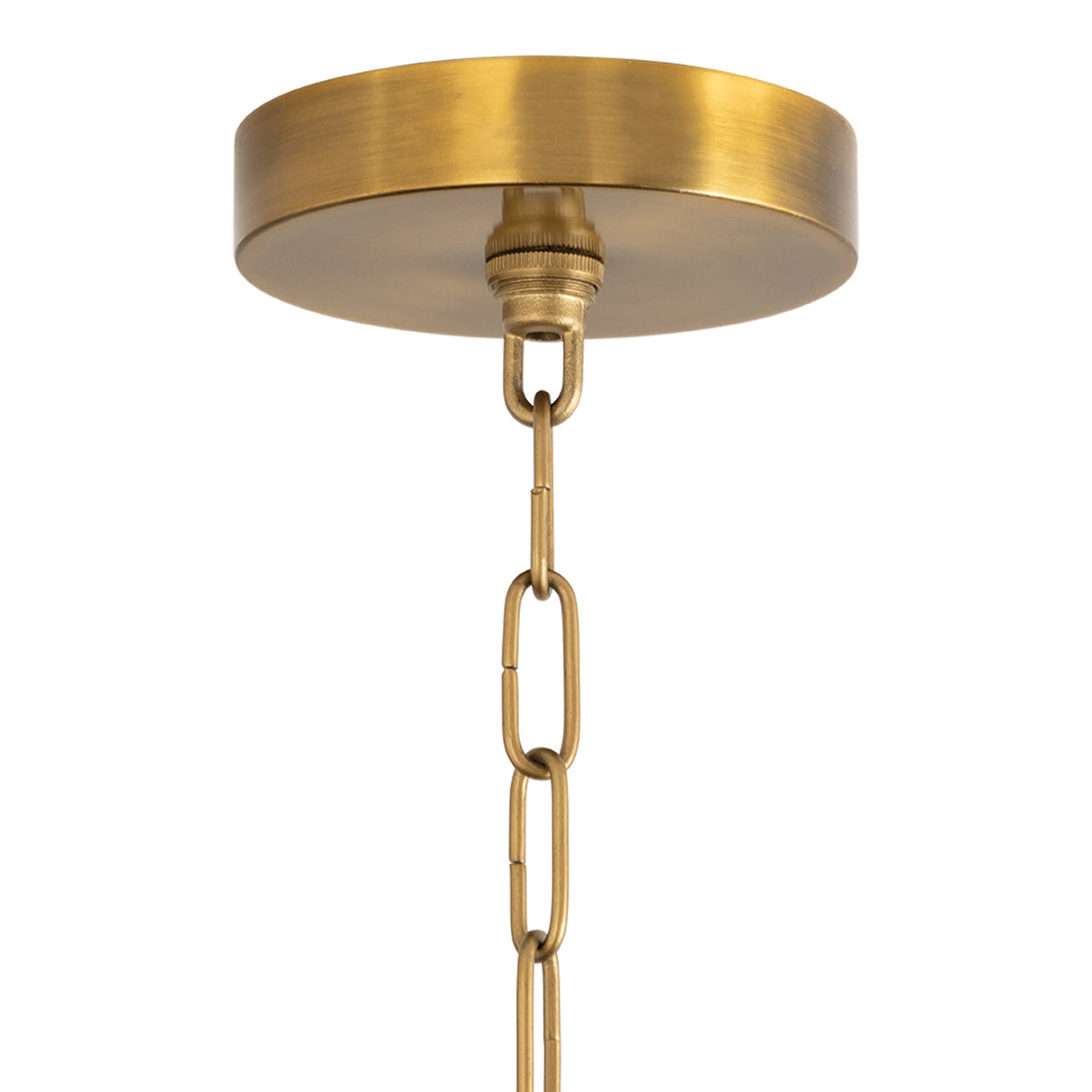 Lotus Chandelier 44", Patina Brass and Rosemary Cotton