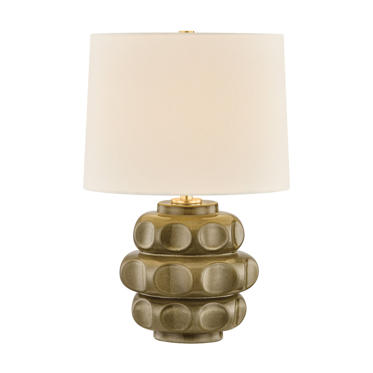 Portman Table Lamp 21", Mocha Glaze and Aged Brass