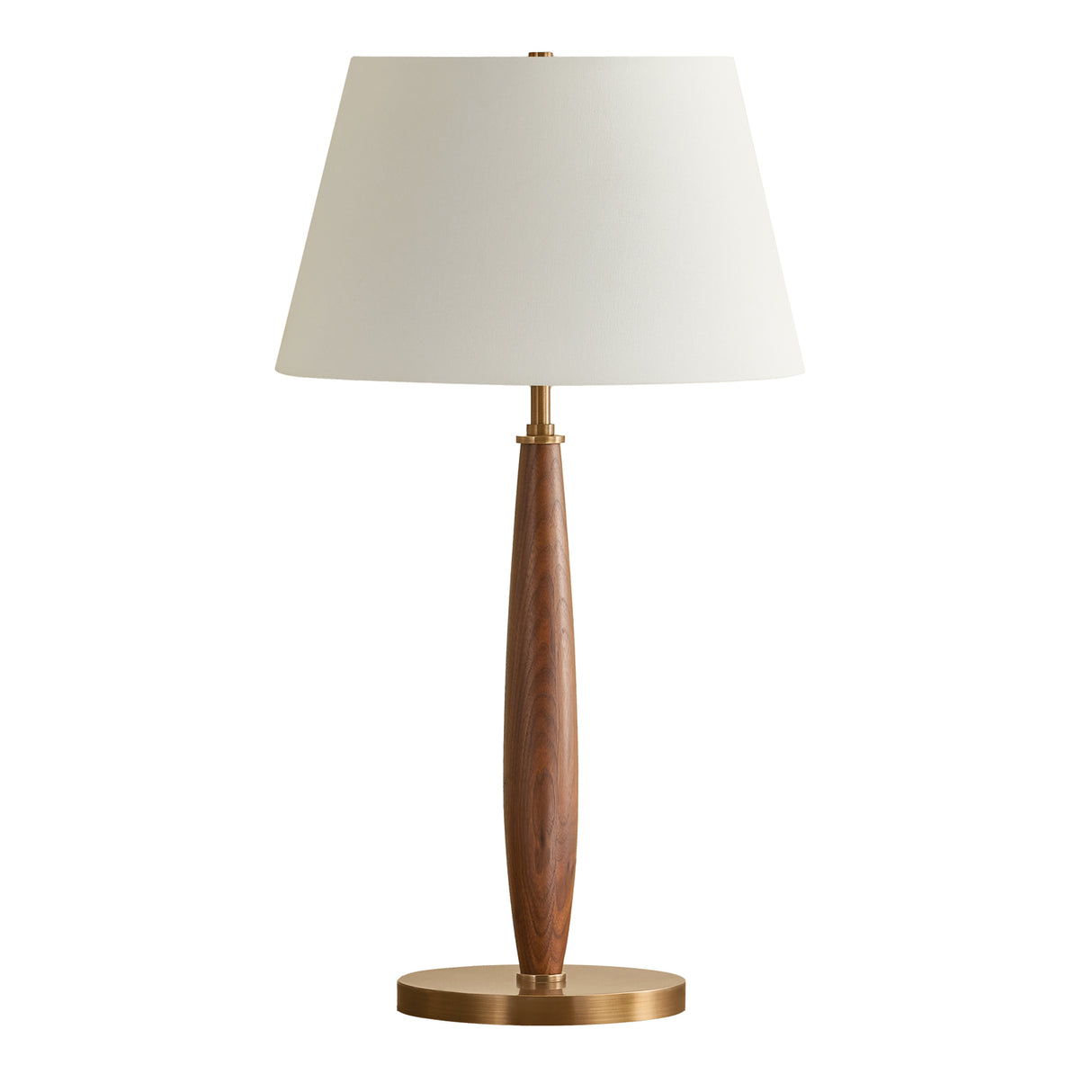 Davis Table Lamp 26", Patina Brass and Walnut