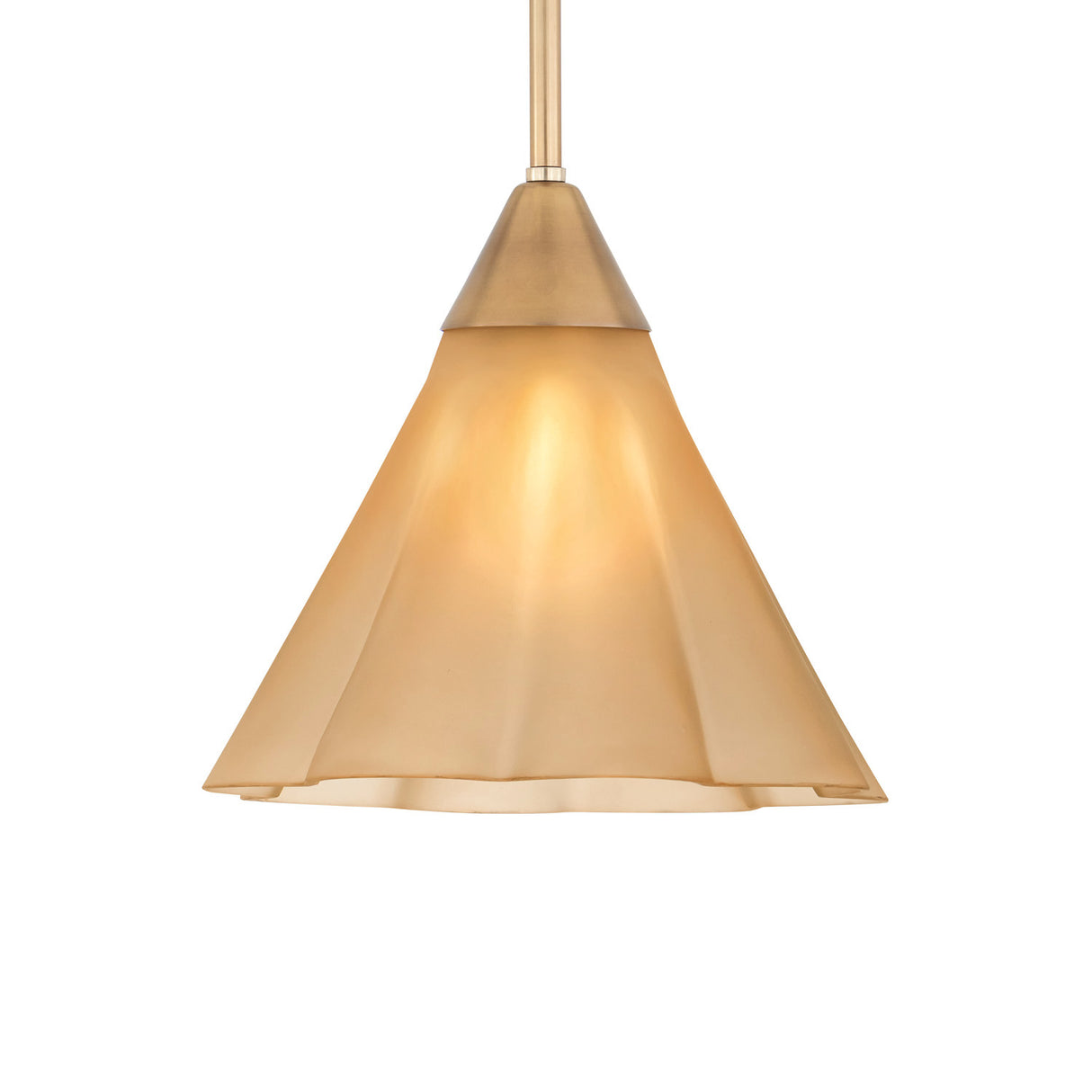 Catrin Small Pendant 11", Aged Brass and Champagne Frosted Glass