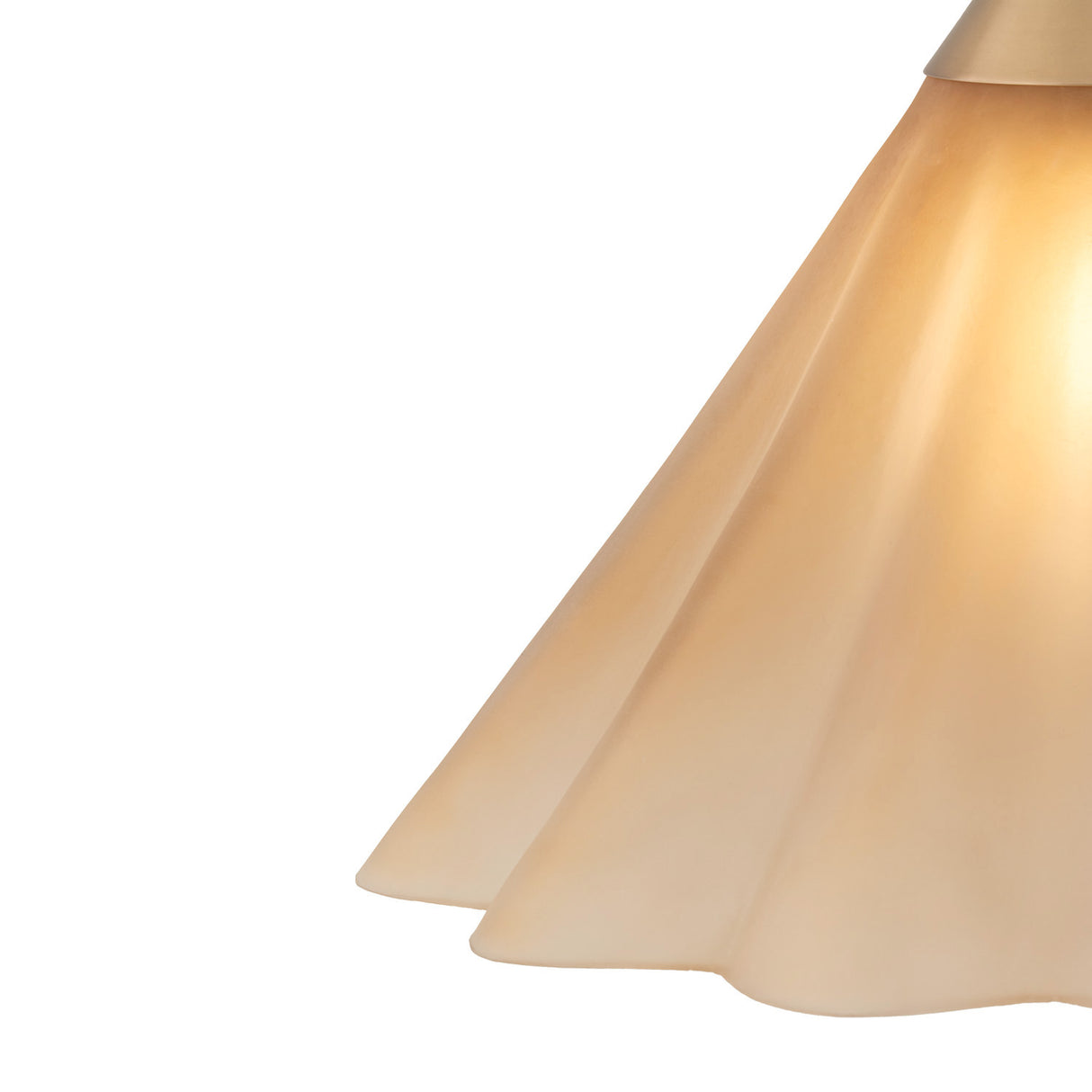 Catrin Medium Pendant 16", Aged Brass and Champagne Frosted Glass