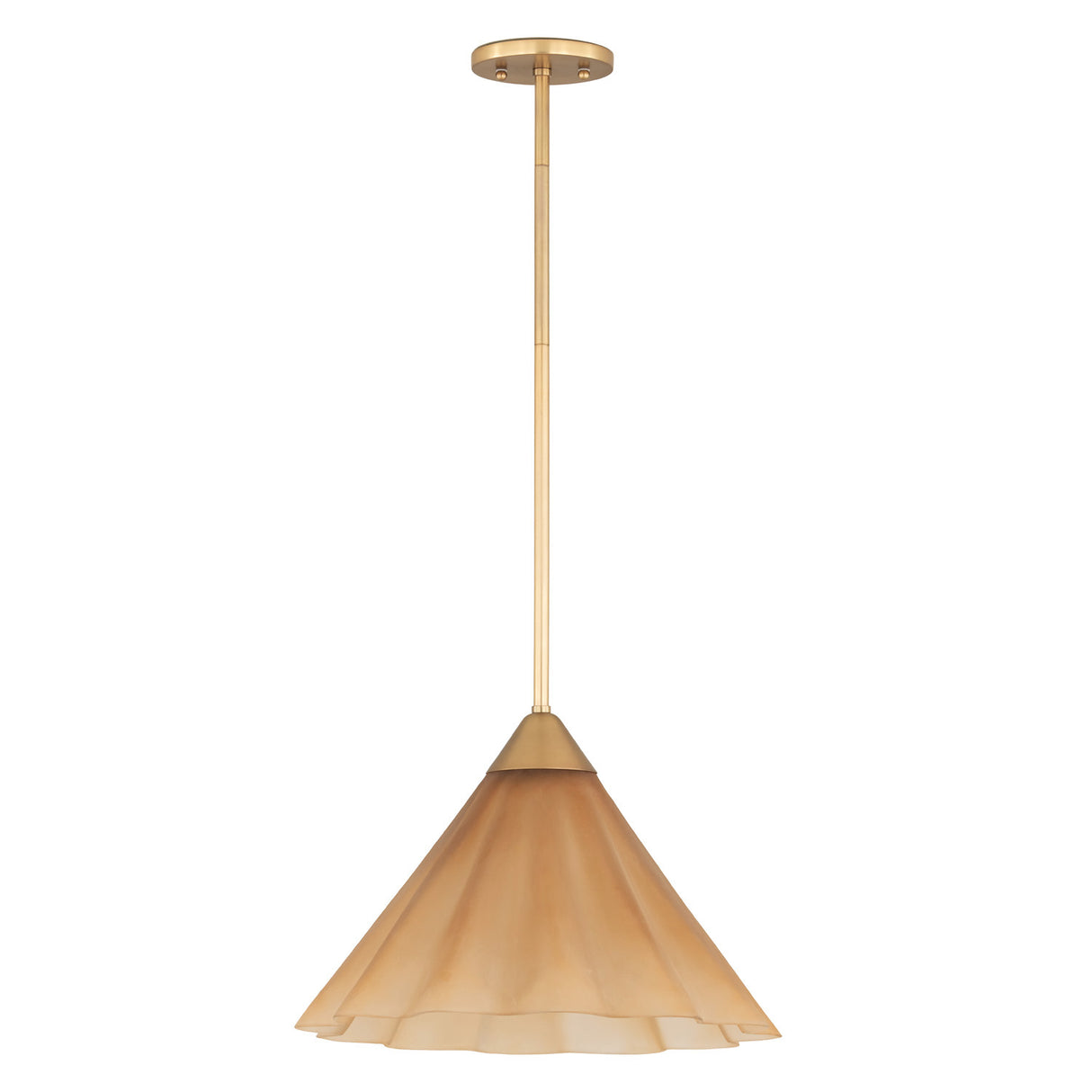 Catrin Medium Pendant 16", Aged Brass and Champagne Frosted Glass