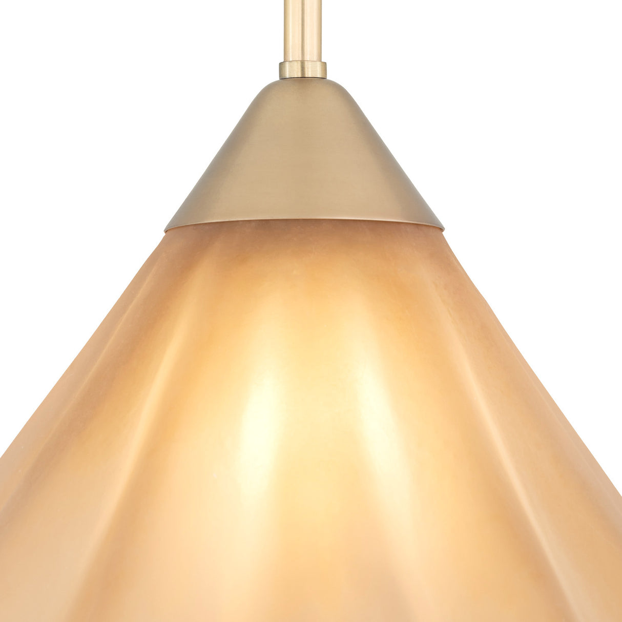 Catrin Medium Pendant 16", Aged Brass and Champagne Frosted Glass