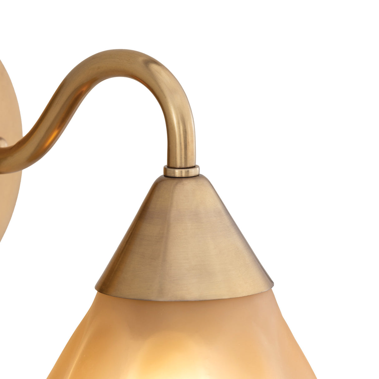 Catrin Wall Sconce 9", Aged Brass and Champagne Frosted Glass