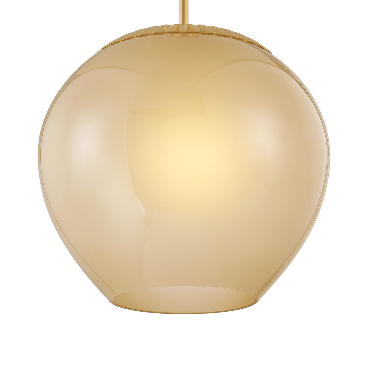 Annara Small Pendant 11", Aged Brass and Champagne Frosted Glass