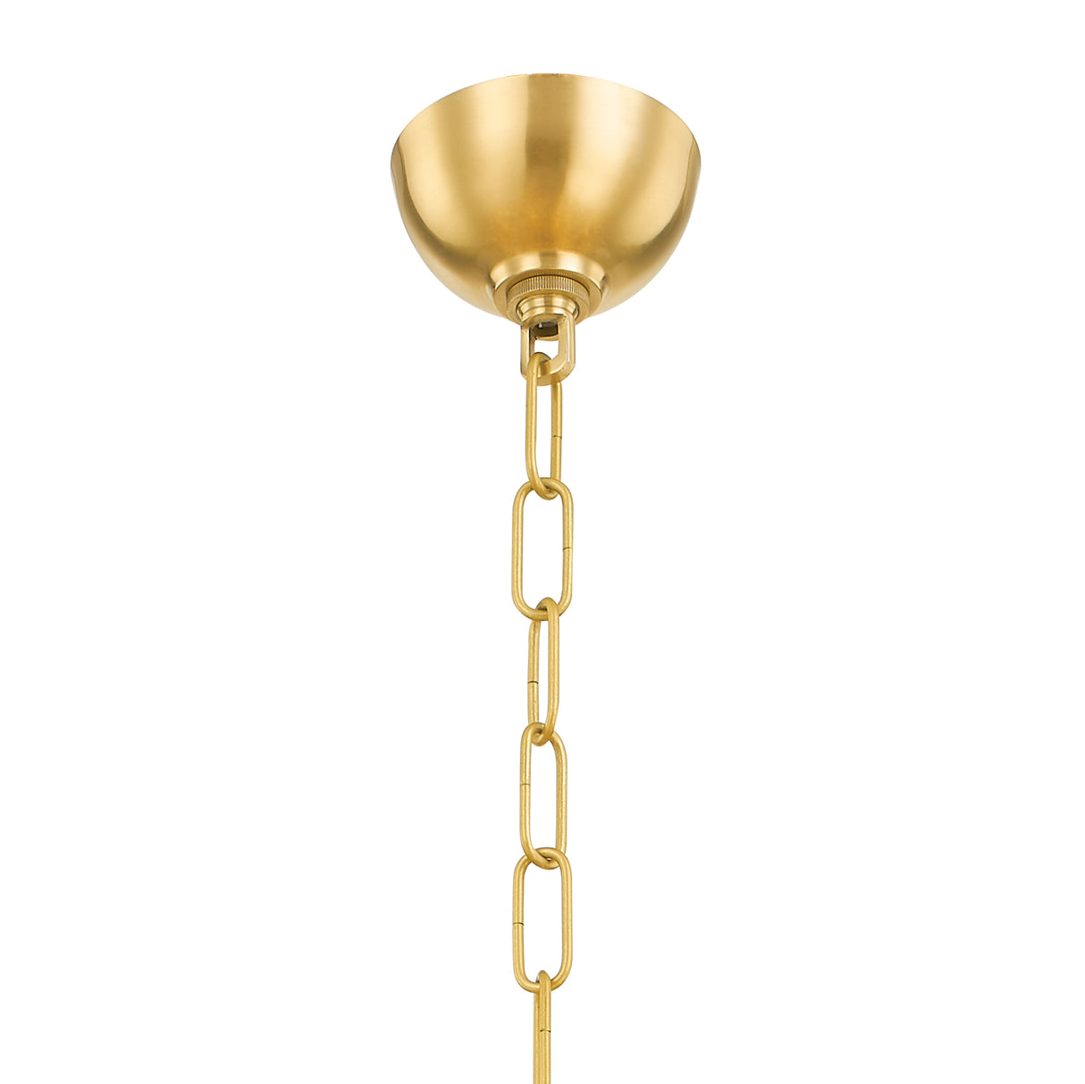 Kassia 9 Light Chandelier 32", Aged Brass and Mirrored Champagne Glass