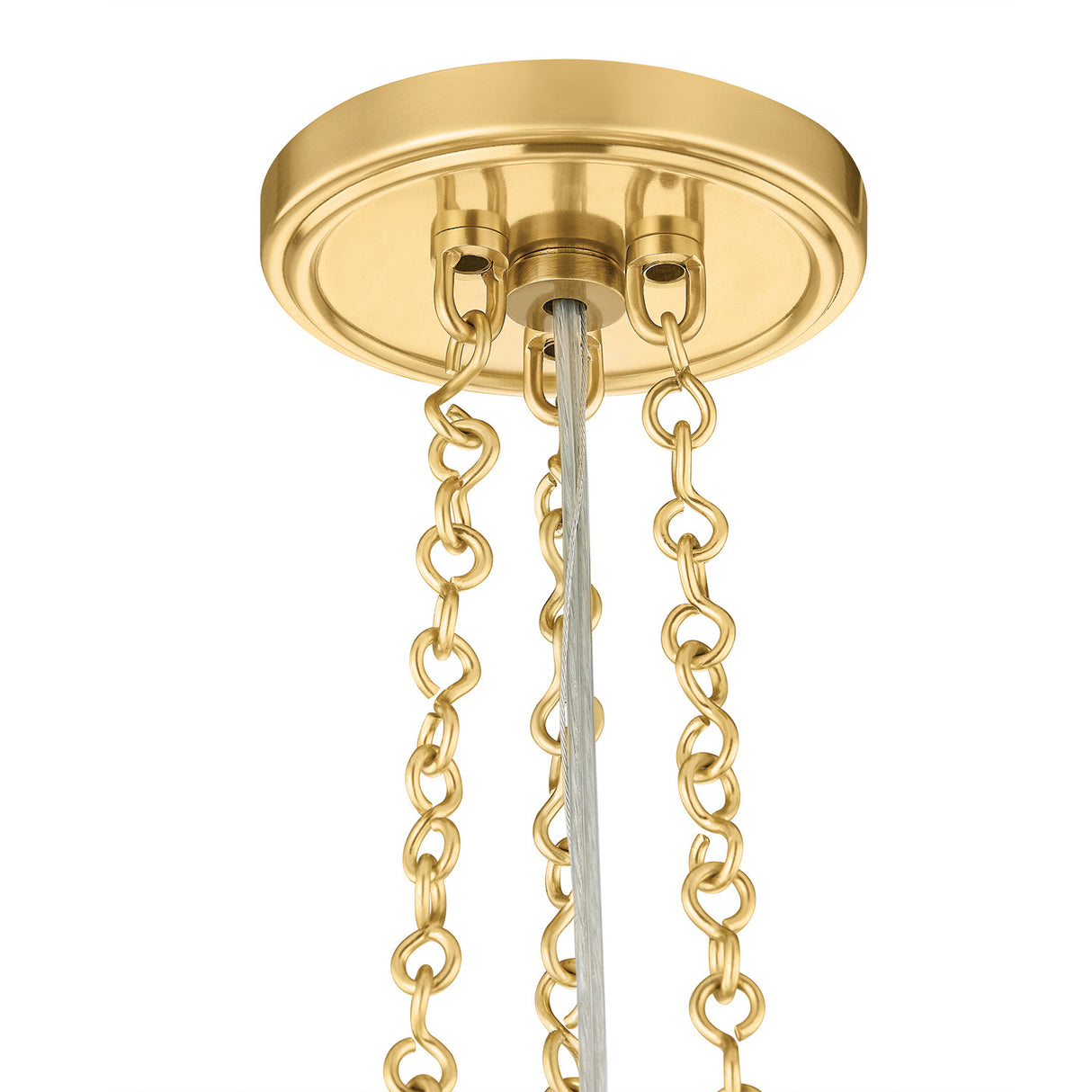 Lindor Medium Pendant 17", Aged Brass and Opal Glass