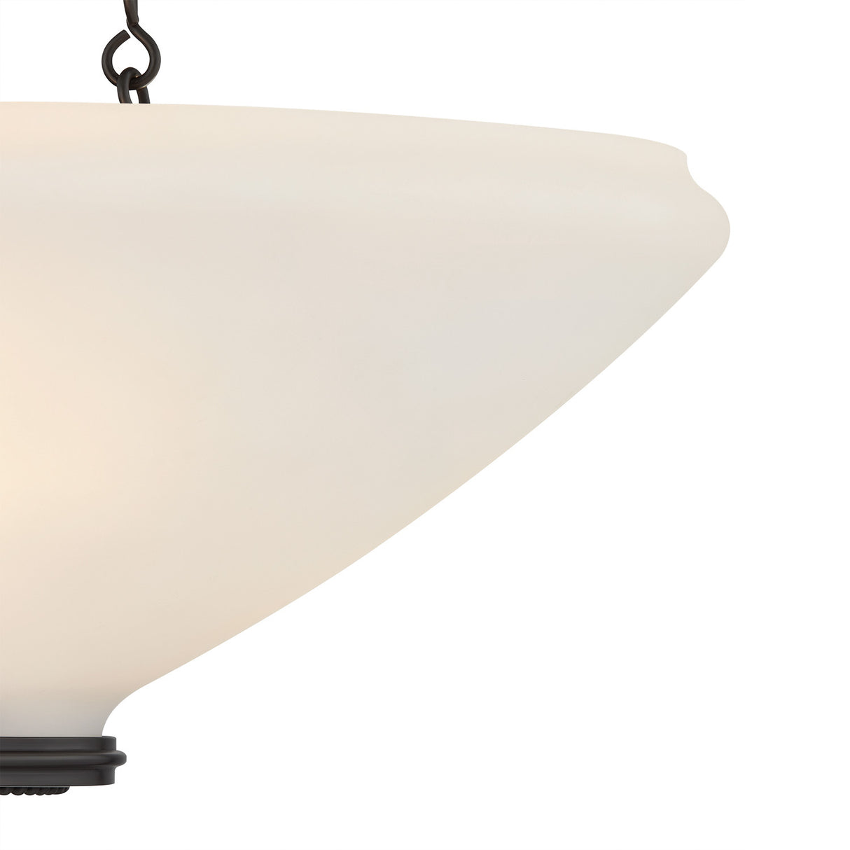 Lindor Medium Pendant 17", Distressed Bronze and Opal Glass