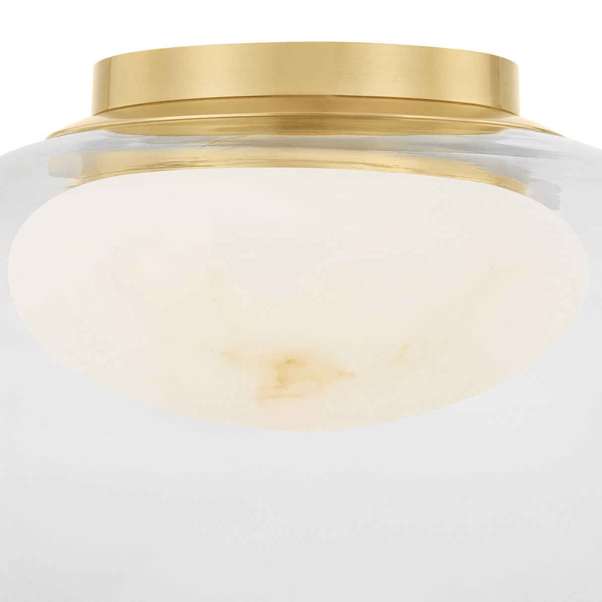 Nadia Small LED Semi-Flush 12", Aged Brass and Alabaster