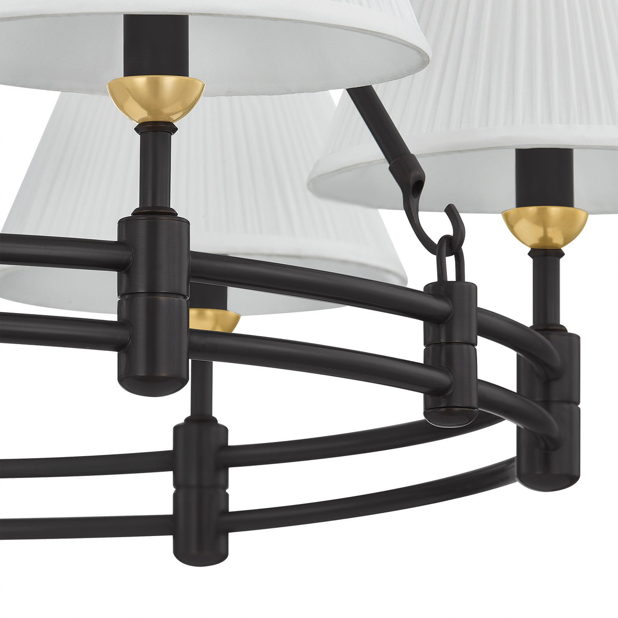Rafferty 6 Light Chandelier 33", Distressed Bronze with Aged Brass