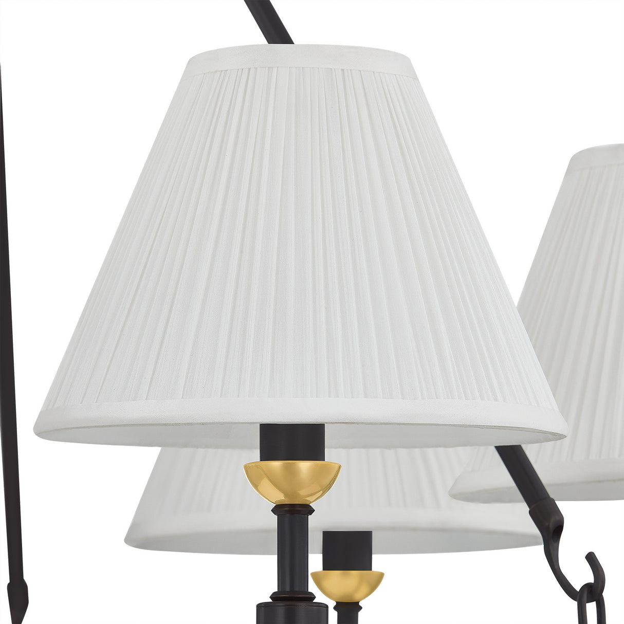 Rafferty 6 Light Chandelier 33", Distressed Bronze with Aged Brass