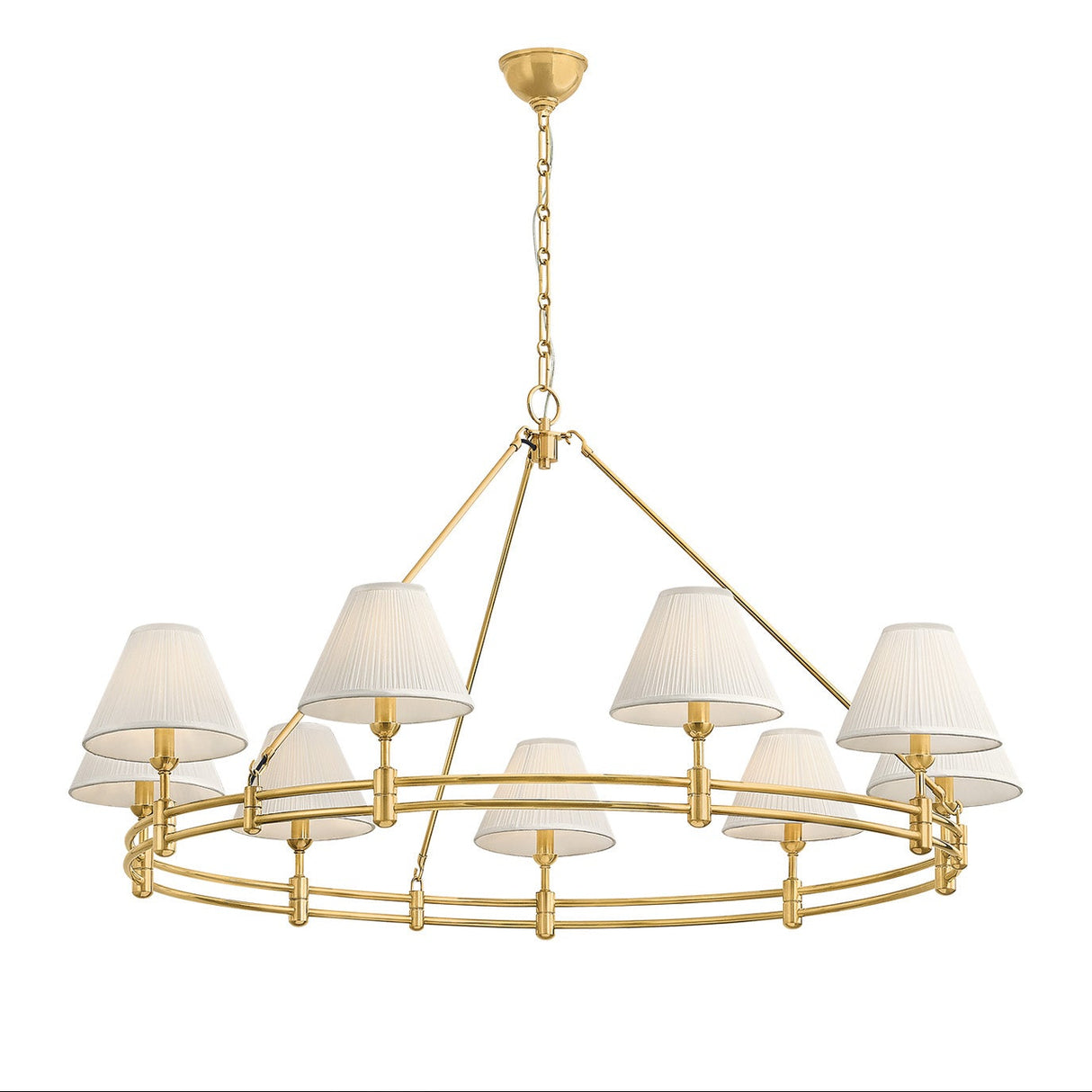 Rafferty 9 Light Chandelier 50", Aged Brass
