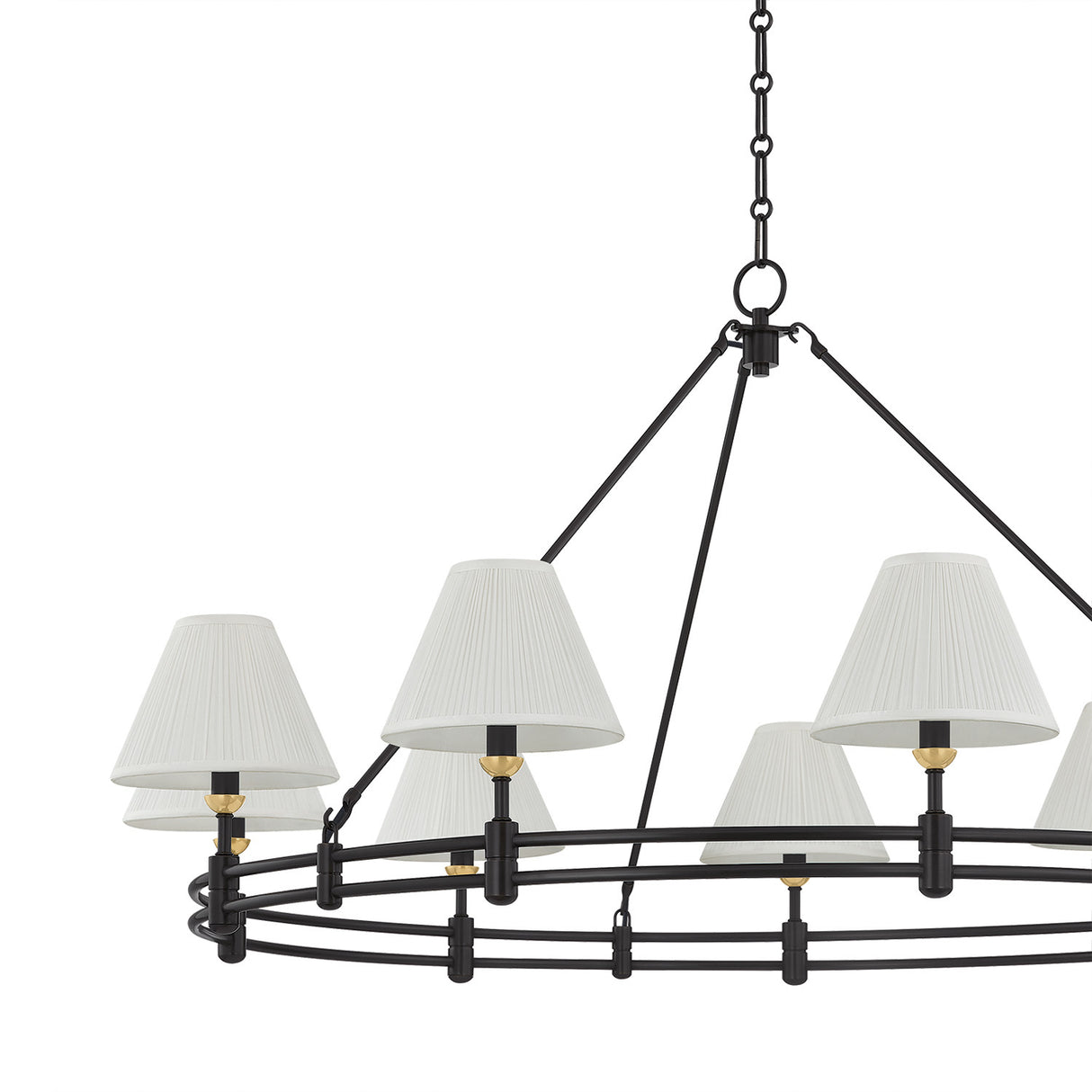 Rafferty 9 Light Chandelier 50", Distressed Bronze with Aged Brass