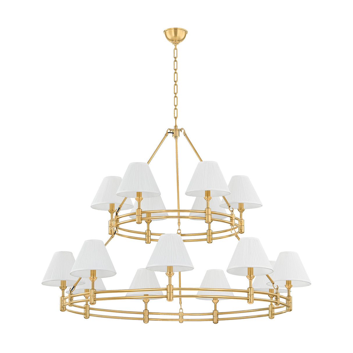 Rafferty Two-Tier Chandelier 50", Aged Brass