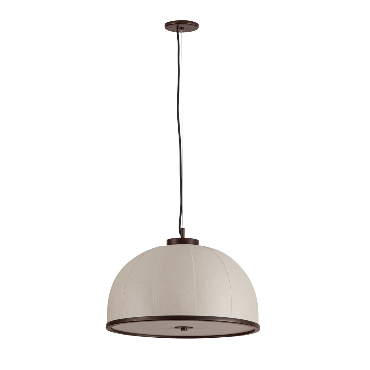 Emiko Large Pendant 20", Bronze Leaf and Paper Shade