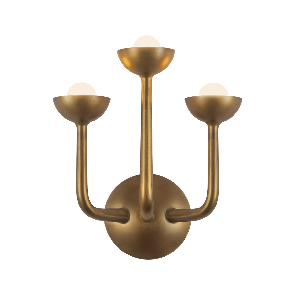 Bettina LED 3 Light Wall Sconce 12", Vintage Brass