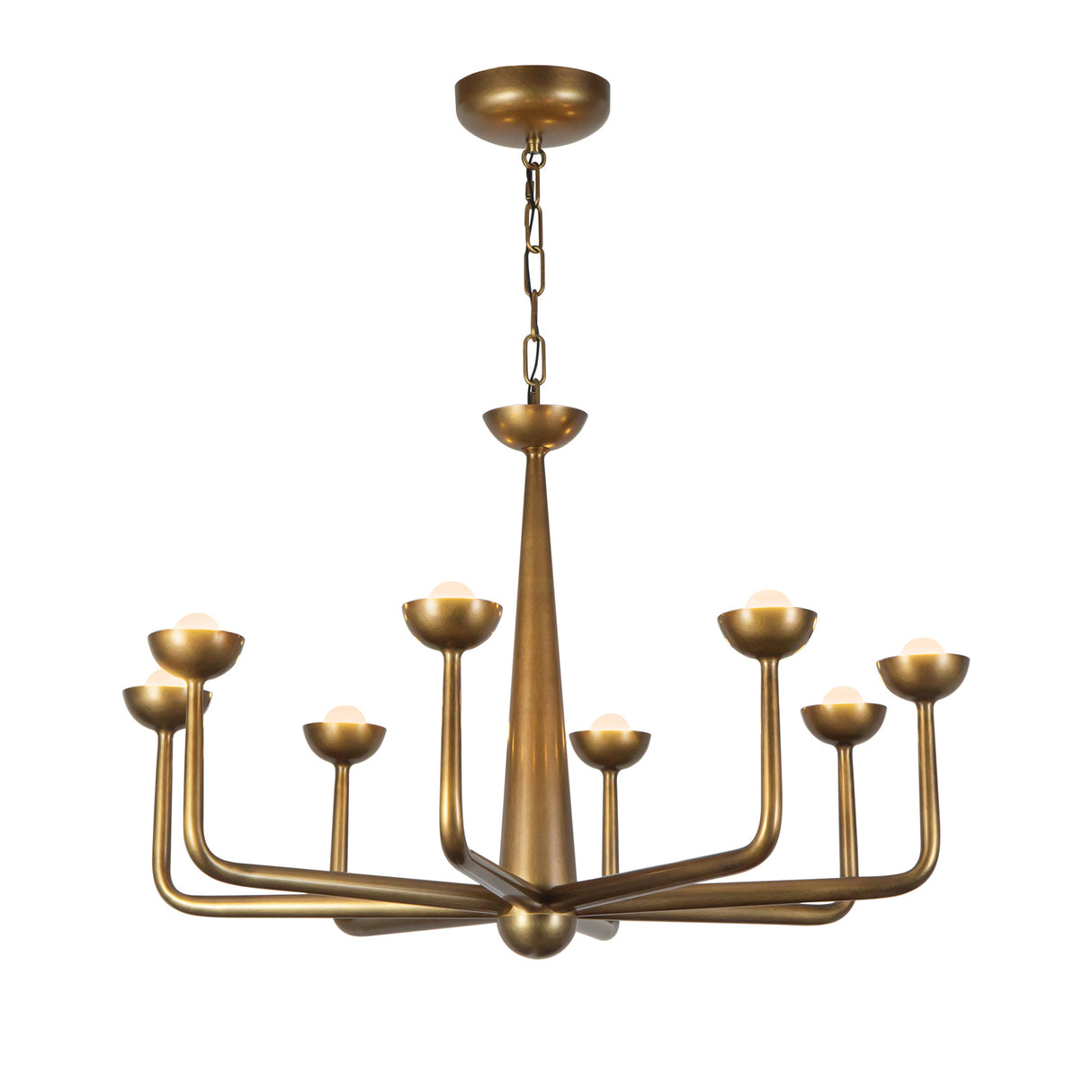 Bettina LED Chandelier 30", Vintage Brass