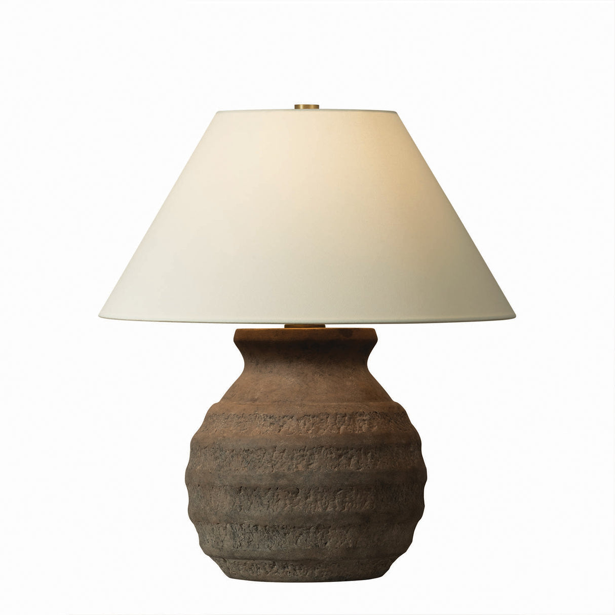 Donna Table Lamp 24", Rustic Clay and Patina Brass