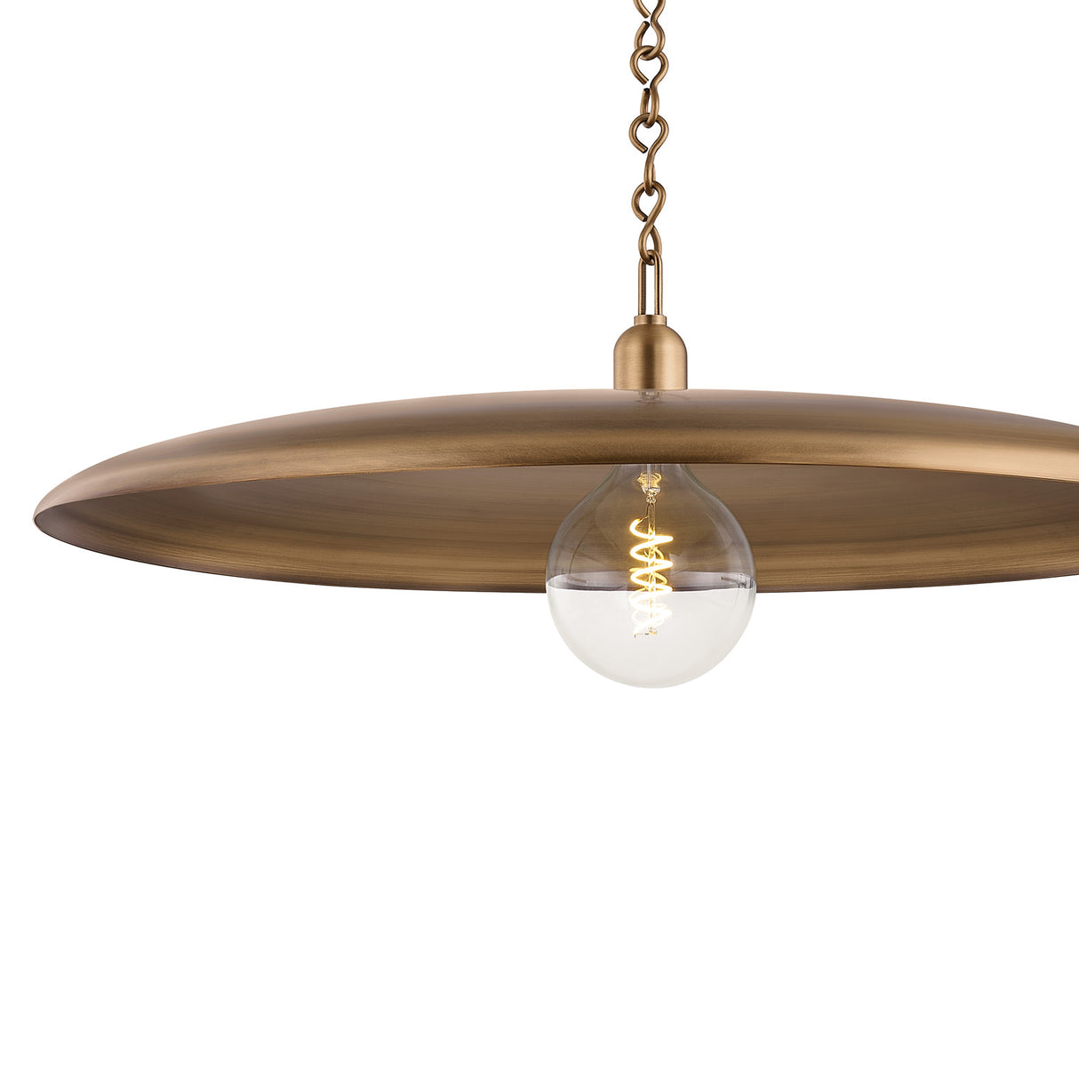 Crawford Extra Large Metal Pendant 28", Patina Brass
