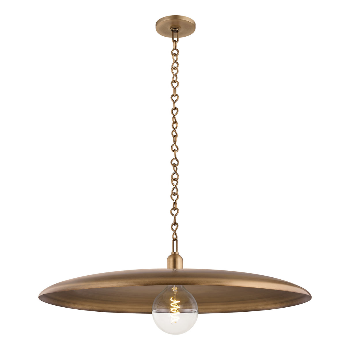 Crawford Extra Large Metal Pendant 28", Patina Brass