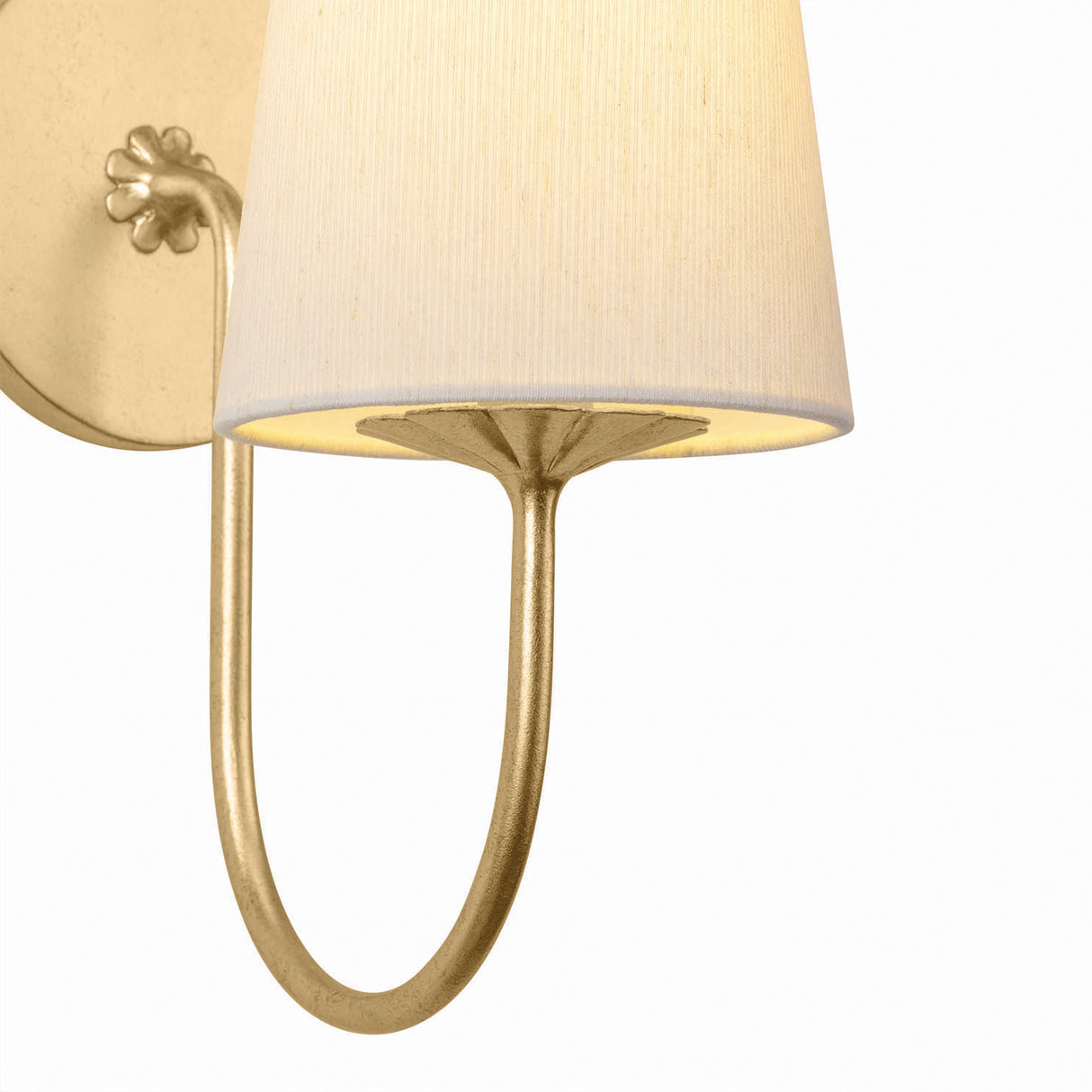 Catherine Wall Sconce 13", Gold Leaf and Raw Silk