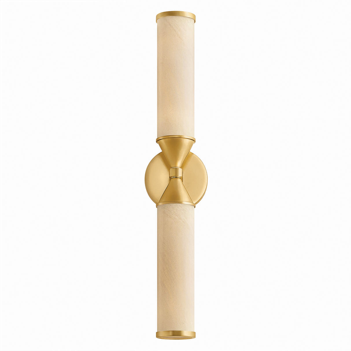 Sayer 2 Light Wall Sconce 25", Aged Brass and Cloud Glass