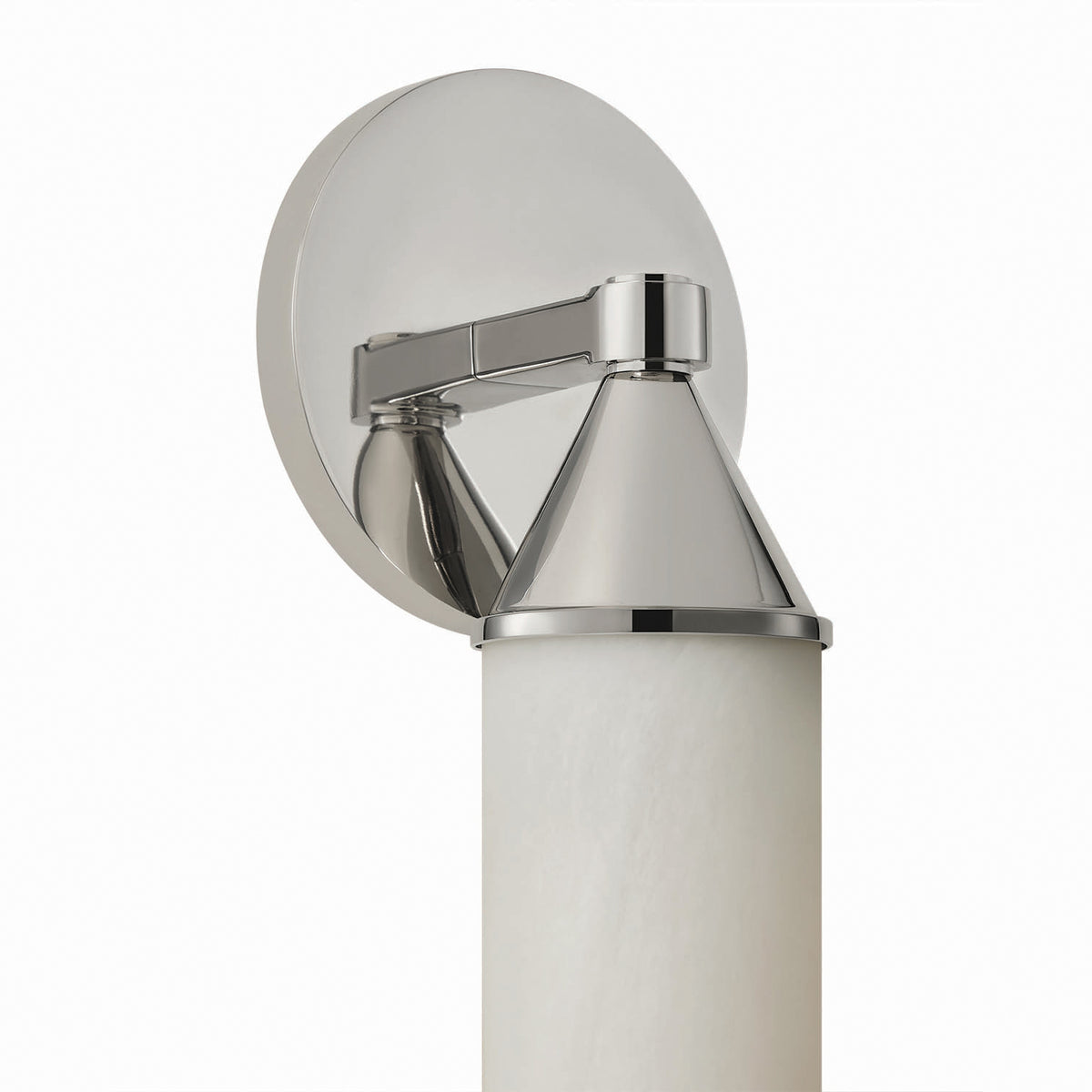 Sayer Wall Sconce 15", Polished Nickel and Cloud Glass