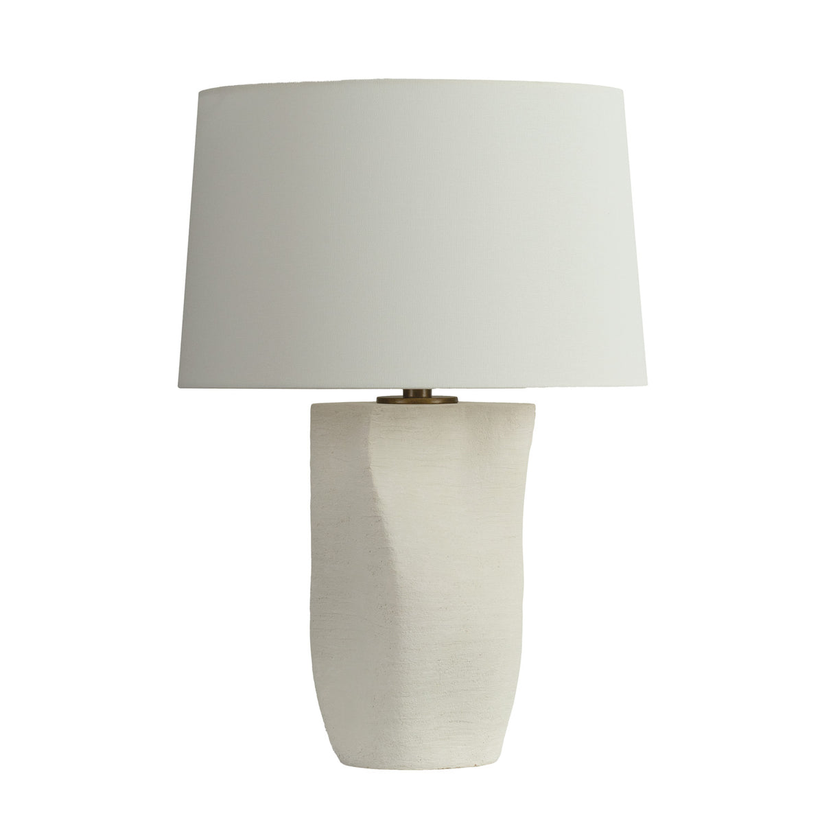 Selina Table Lamp 23", Brushed Matte Ivory and Wheat Linen
