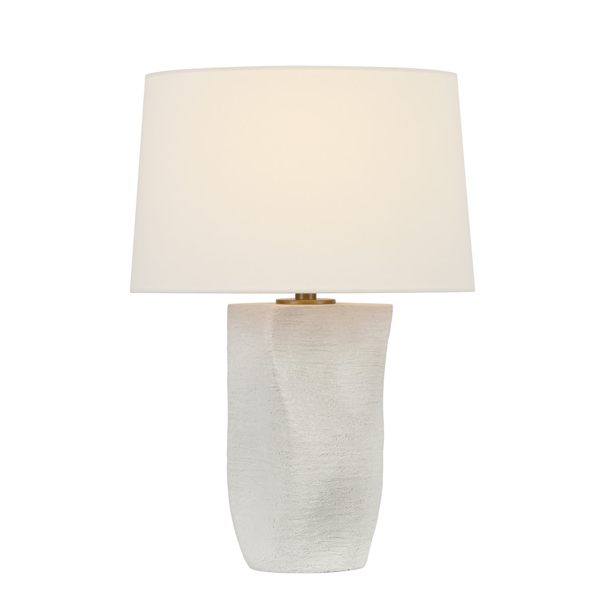 Selina Table Lamp 23", Brushed Matte Ivory and Wheat Linen
