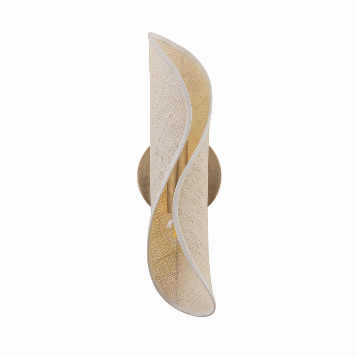 Xyra Wall Sconce 16", Aged Brass and Raffia